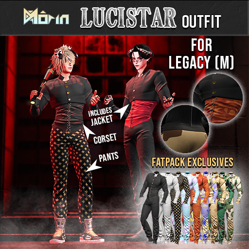 August 2026 - Lucistar outfit rigged for Meshbody Legacy Male.